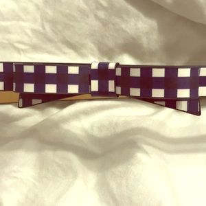 BRAND NEW Kate Spade “check me out” plaid bow belt